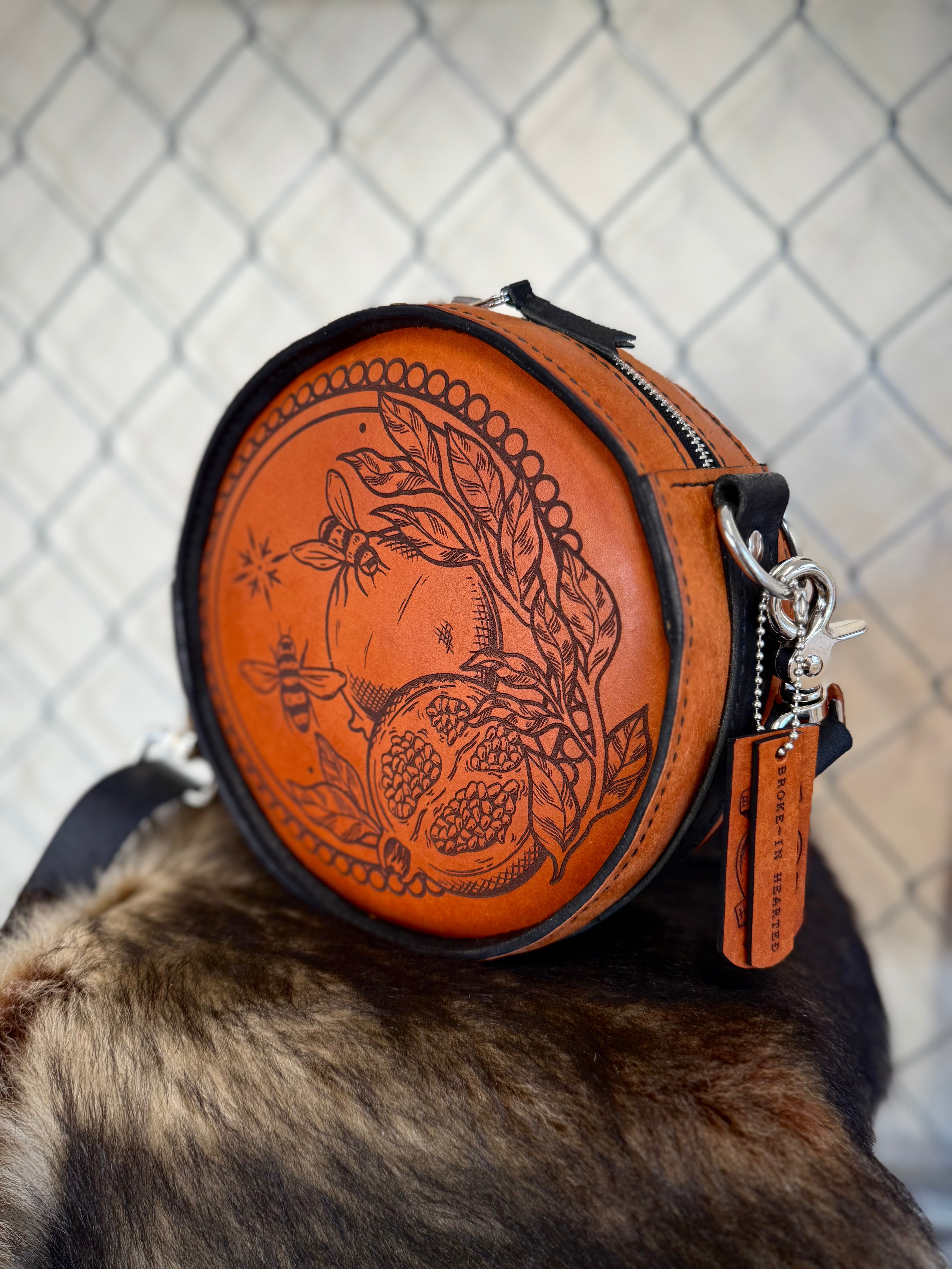 The Rebel Circle Bag: Pomegranate Bees