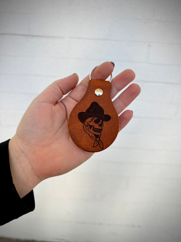 Simple Keychain: Cowboy Skull