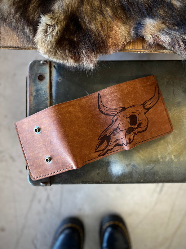 Trifold Wallet: Cowskull