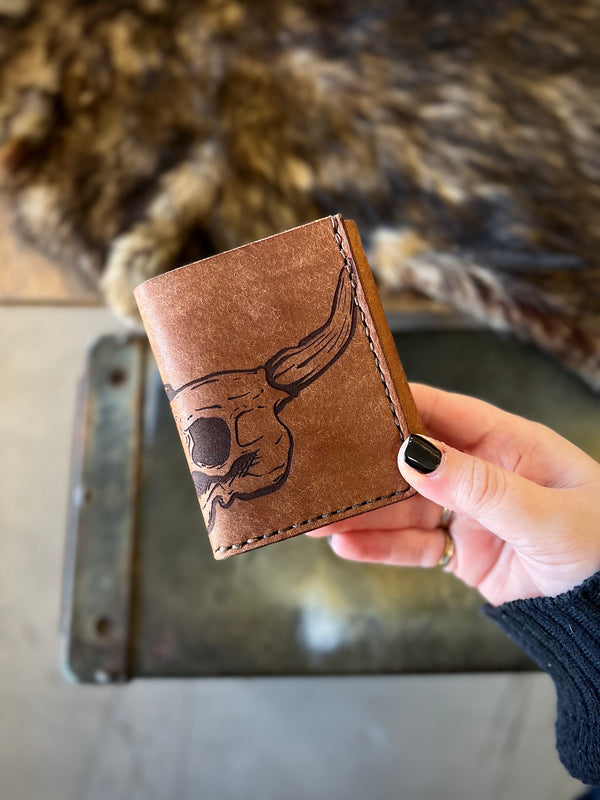 Trifold Wallet: Cowskull