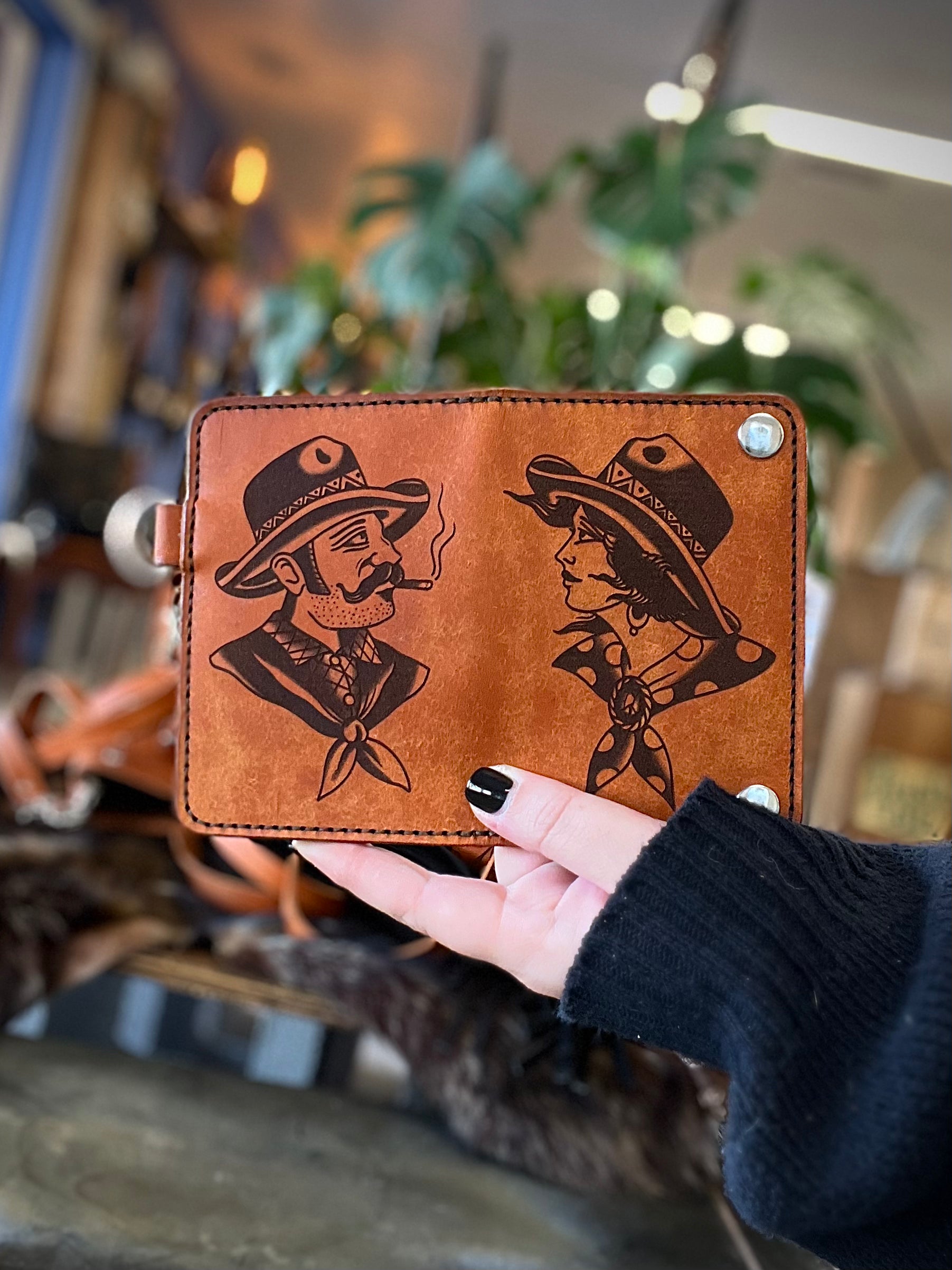 Cowgirl Hand Painted Wallet