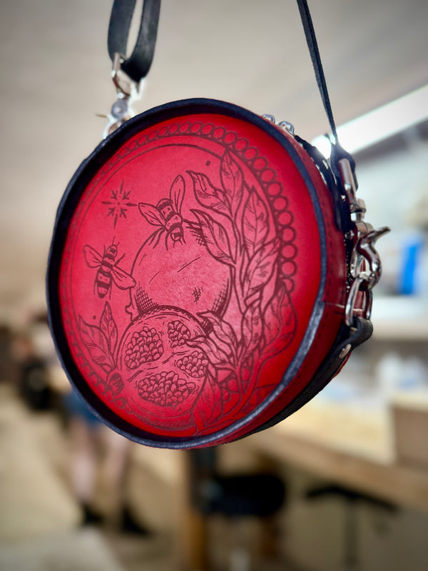 The Rebel Circle Bag: Pomegranate Bees