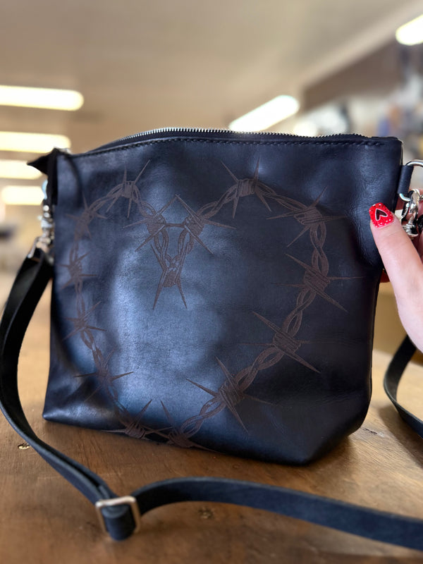 The Lola Zip Crossbody: Barbed Wire Heart