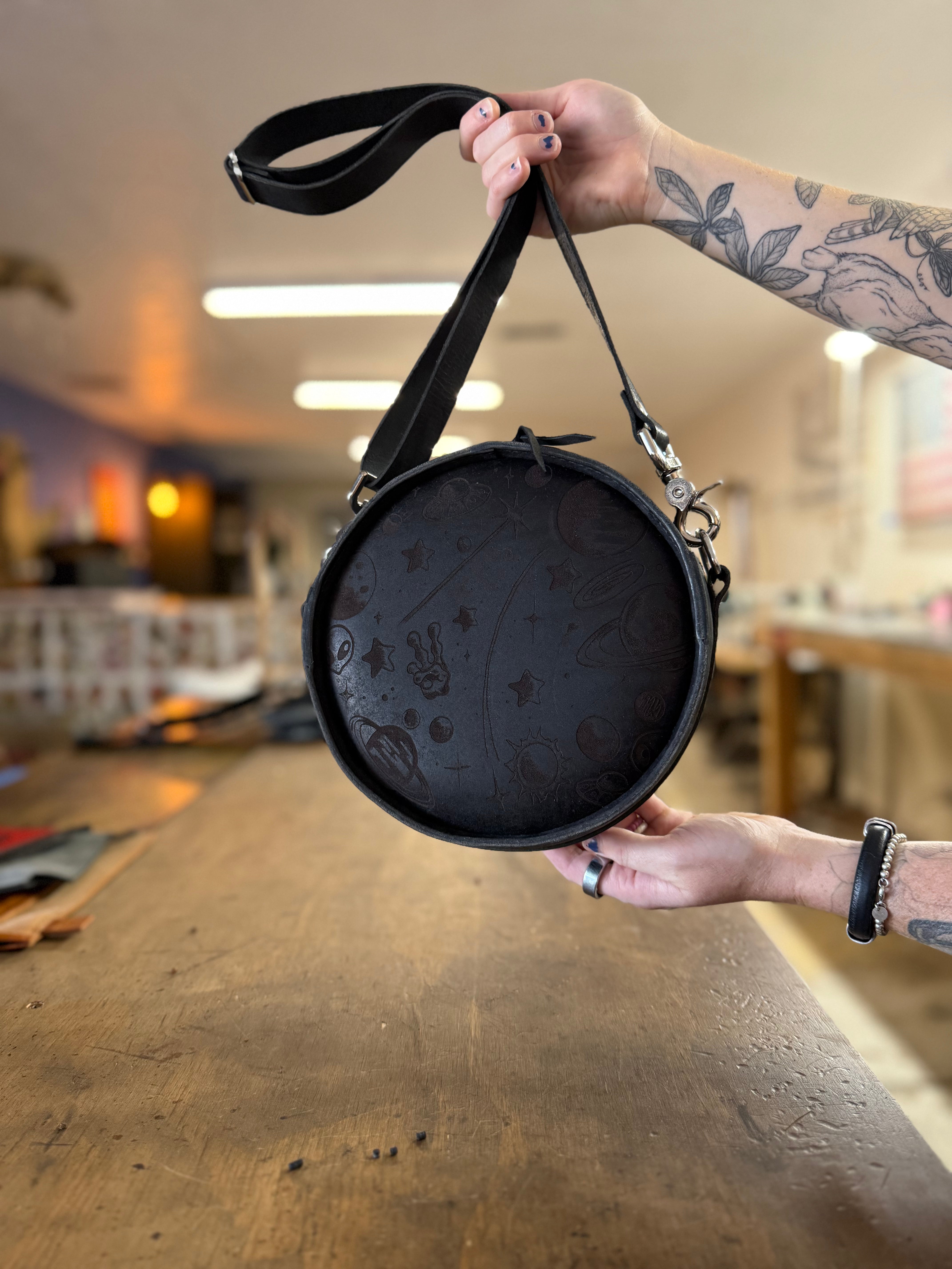 The Rebel Circle Bag: Space Print (ready to ship)