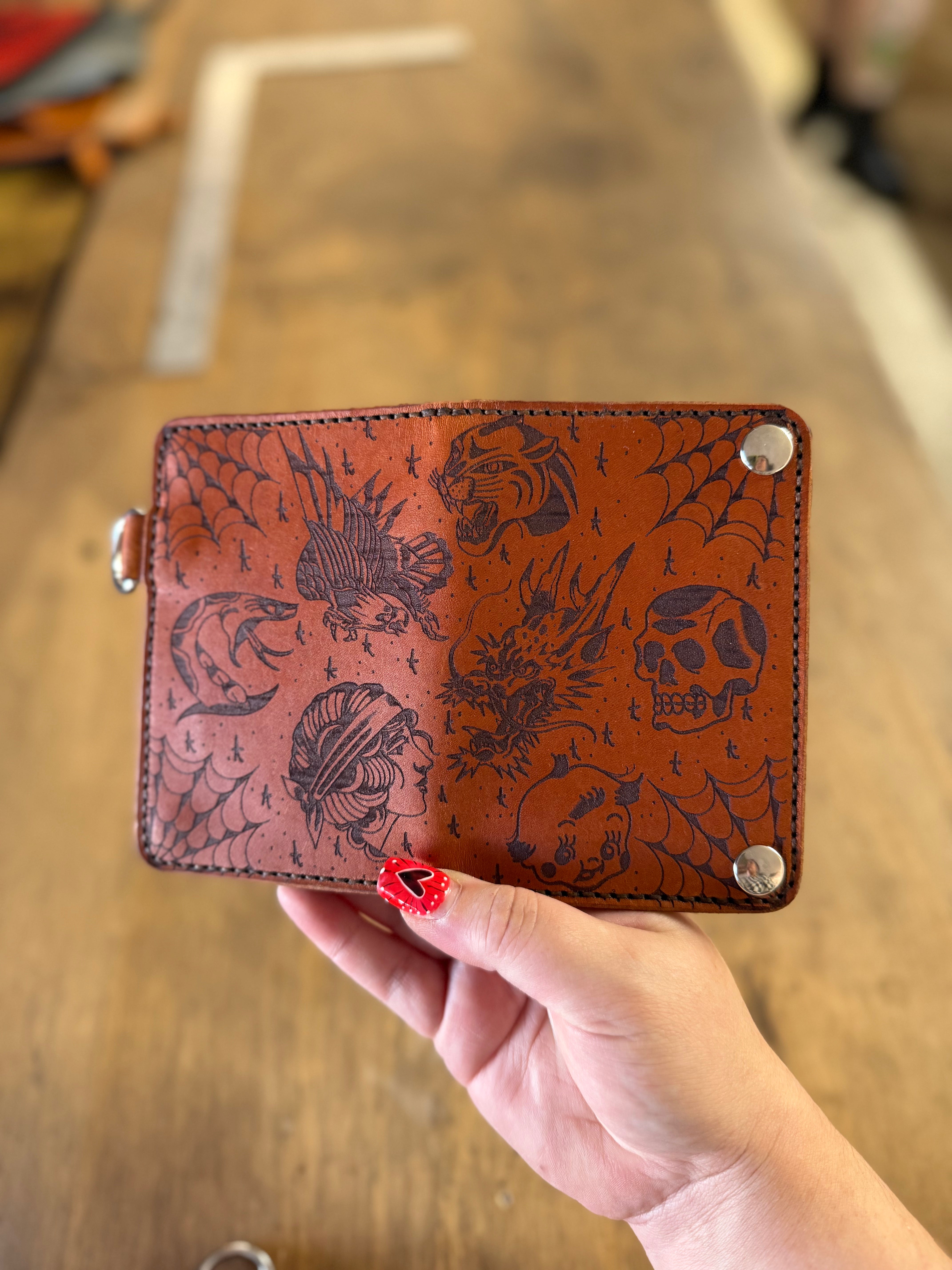 Saloon Wallet: Heads/Tails Flash (ready to ship)
