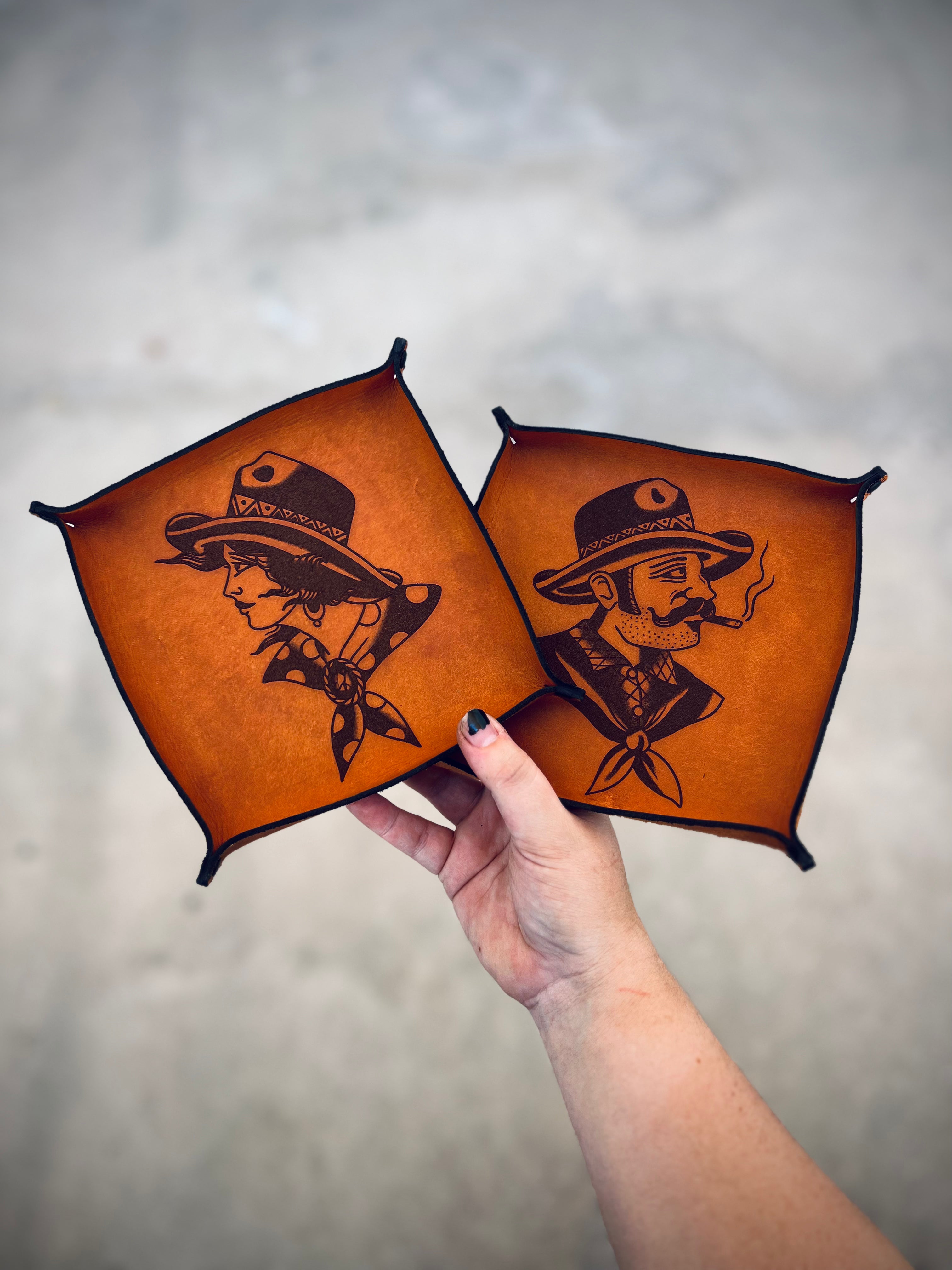 Valet Tray Set: Cowboy/Cowgirl