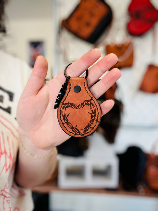 Slow Ride Key Fob: Barbed Wire Heart