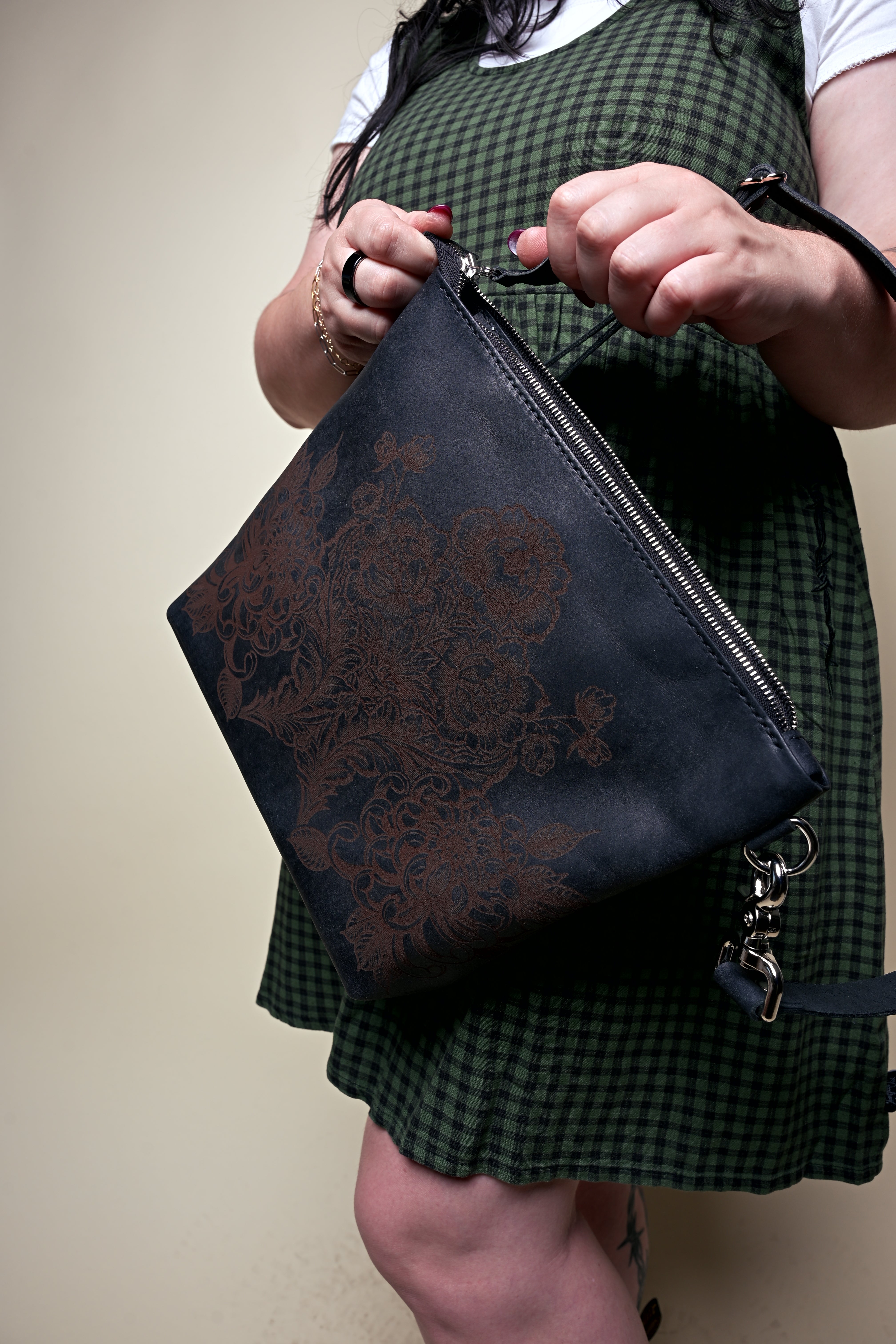 The Lola Zip Crossbody: Goth Garden