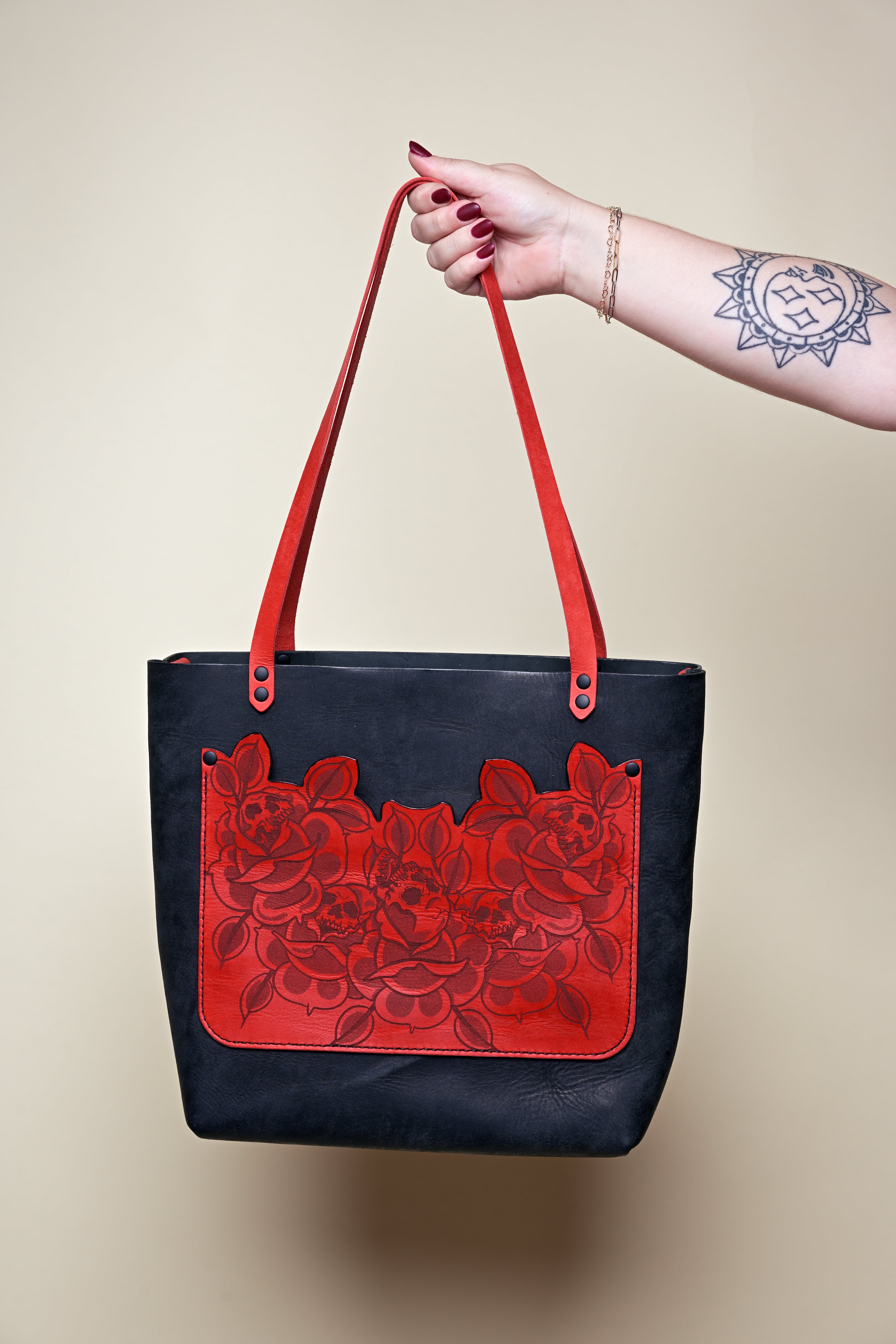 The Work Tote: Skulls in Roses
