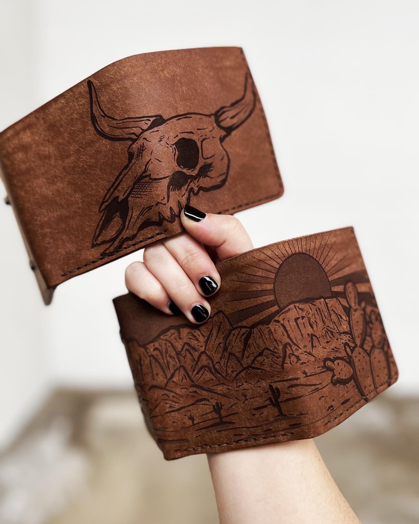 Trifold Wallet: Cowskull*