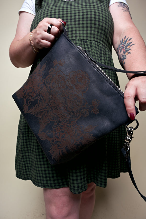 The Lola Zip Crossbody: Goth Garden