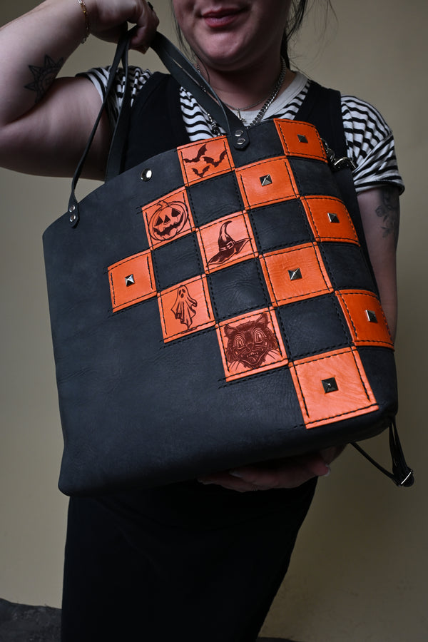 Encore Tour Tote: Orange Checker Print Patches