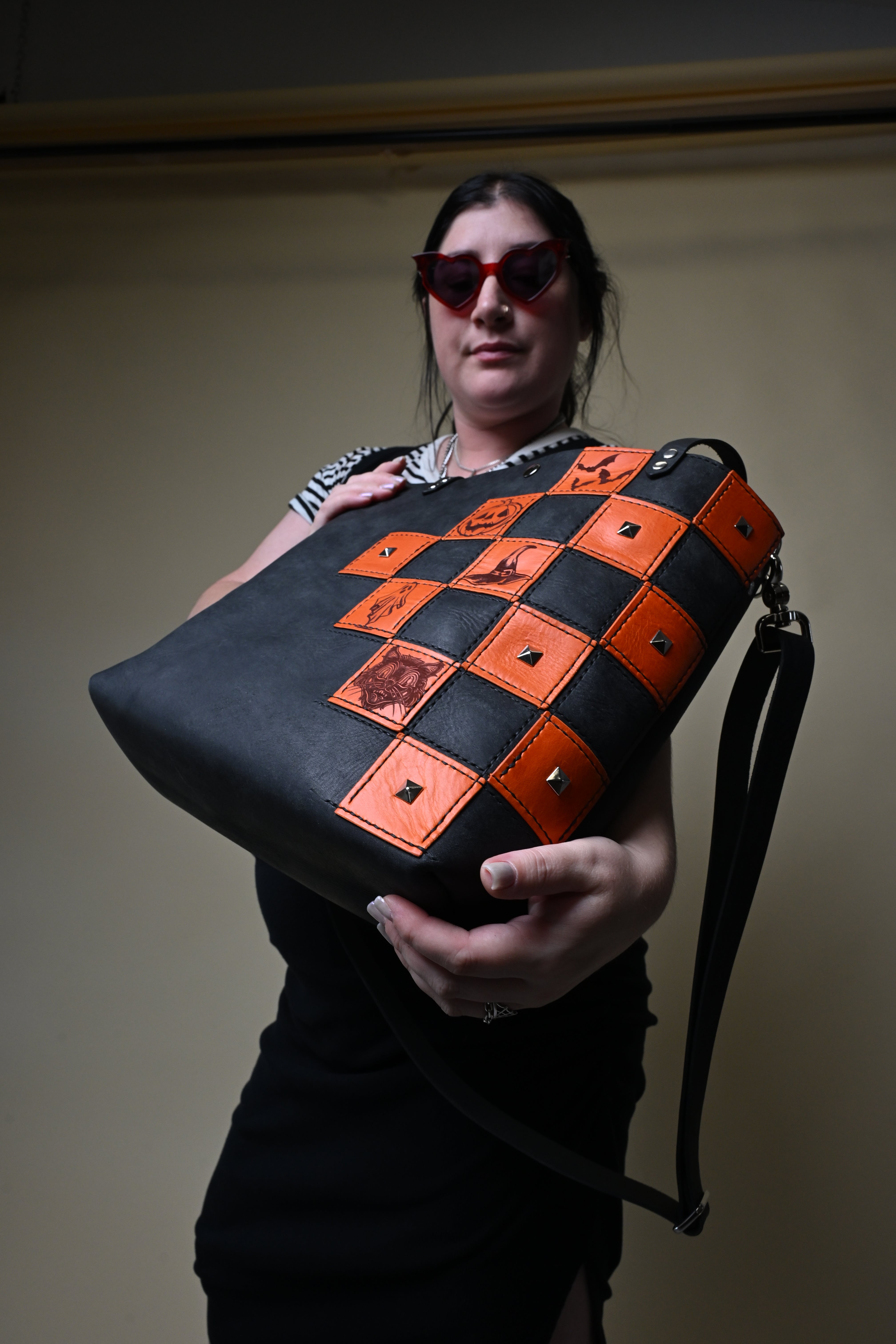 Encore Tour Tote: Orange Checker Print Patches