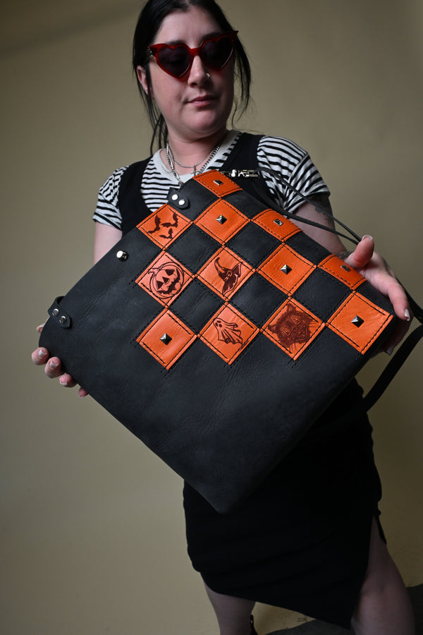 Encore Tour Tote: Orange Checker Print Patches