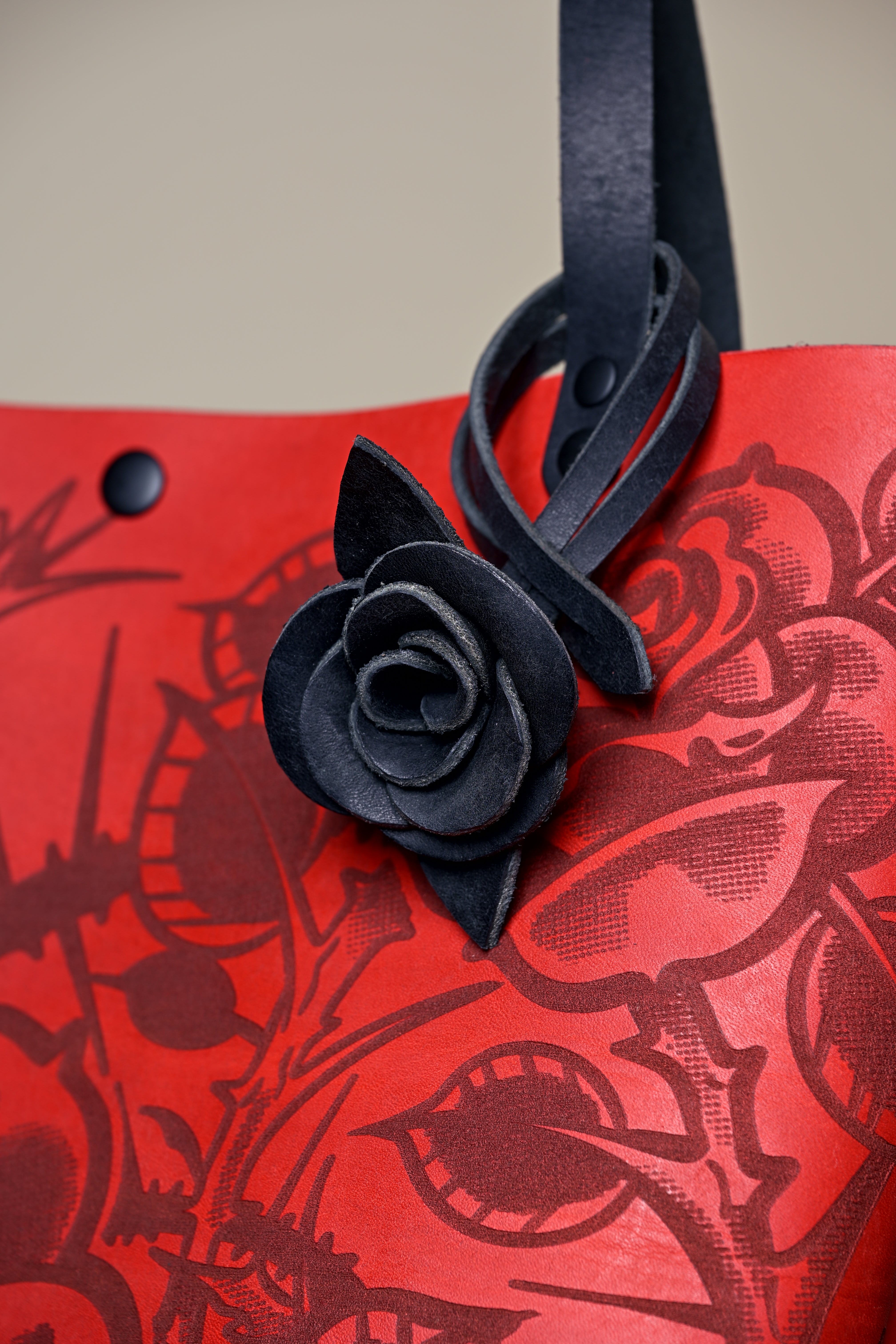 Black Rose Bag Charm