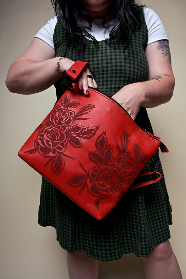The Lola Zip Crossbody: Twin Roses