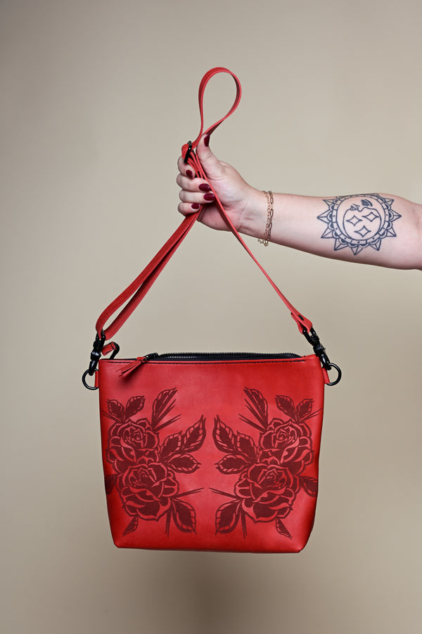 The Lola Zip Crossbody: Twin Roses