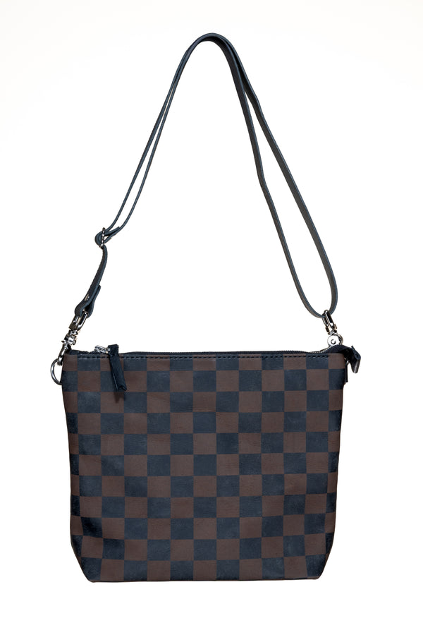 The Lola Zip Crossbody: Checker Print