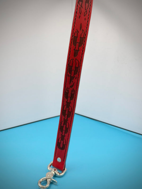 Chain Engraved Shoulder Strap (cherry red)