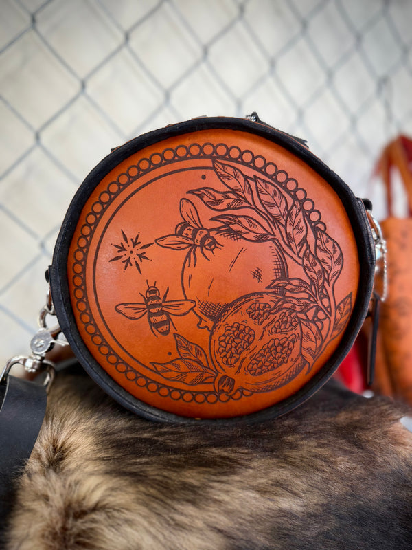 The Rebel Circle Bag: Pomegranate Bees