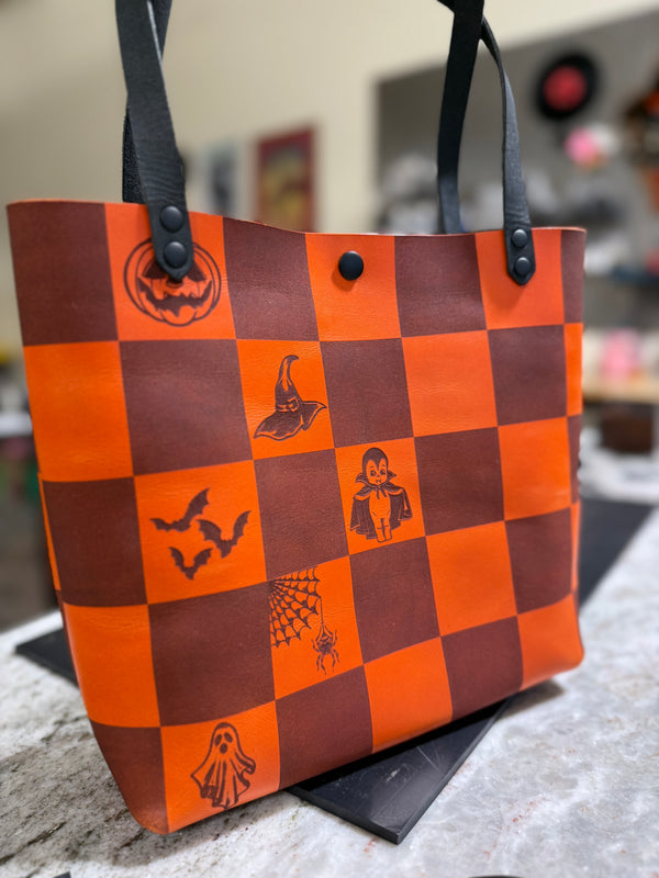 Tour Tote: Orange Checker Print (limited edition)