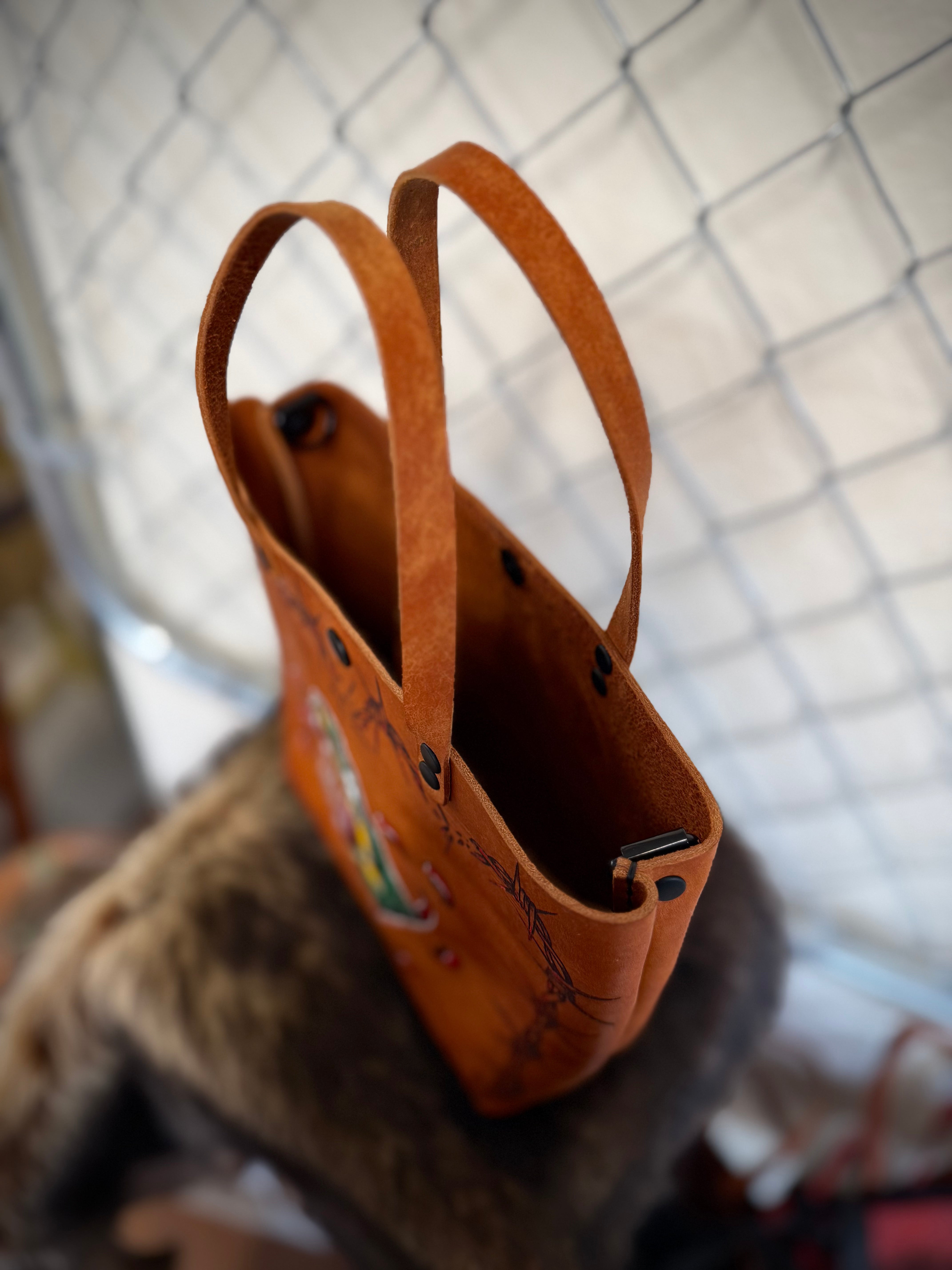 Classic Mini Tote: Barbed Wire Snake (ready to ship)