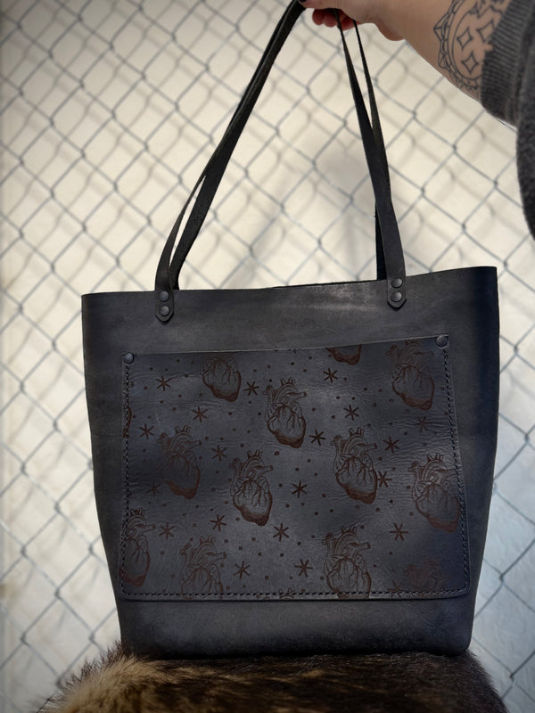 The Work Tote: Hearts Print (ready to ship)