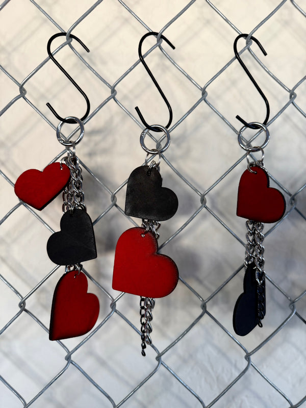 Heart and Chain Bag Charms