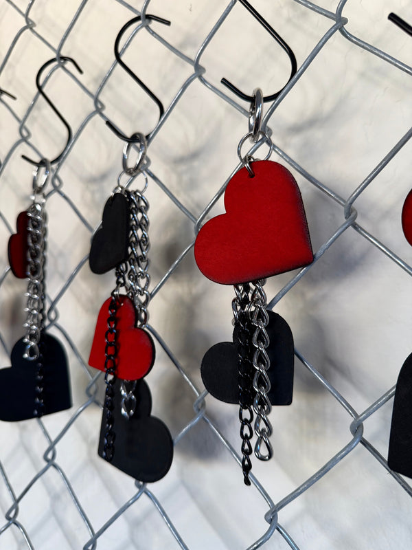 Heart and Chain Bag Charms