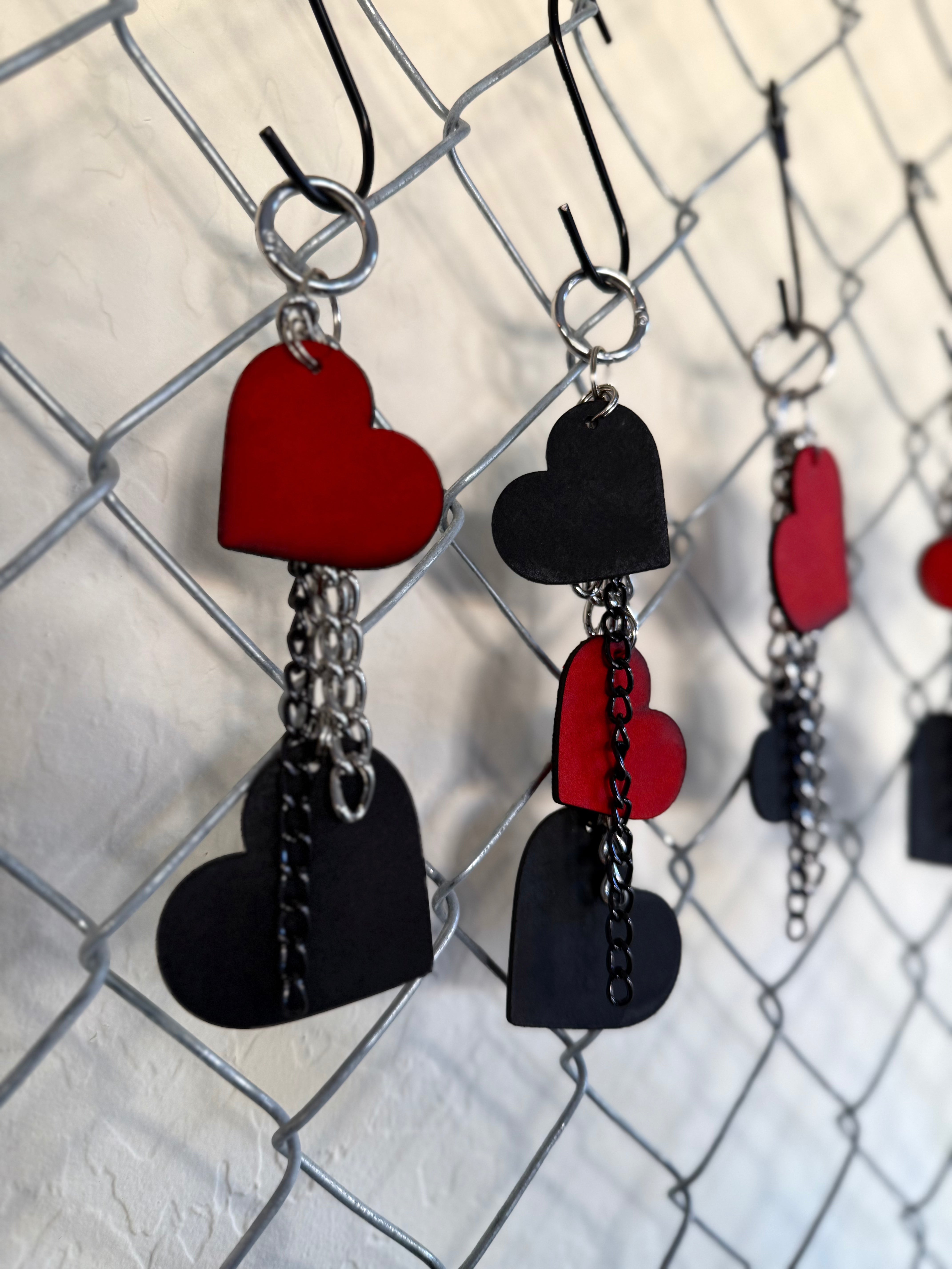 Heart and Chain Bag Charms