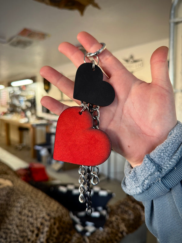 Heart and Chain Bag Charms