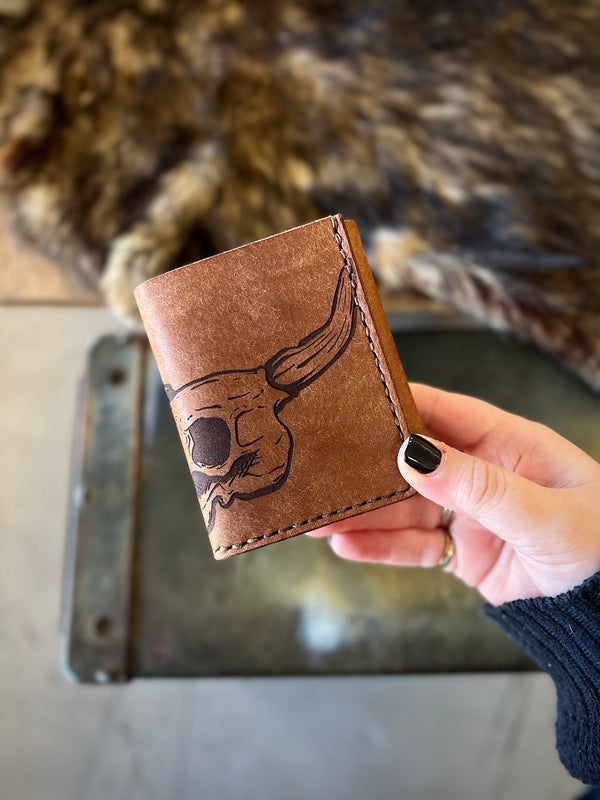 Trifold Wallet: Cowskull*