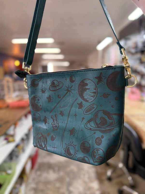 The Lola Zip Crossbody: Space Print (ready to ship)