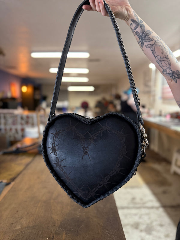 The Wild At Heart Bag: Barbed Wire Heart (ready to ship)