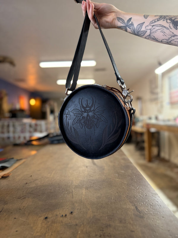 The Rebel Circle Bag: Skull Beetle (ready to ship)