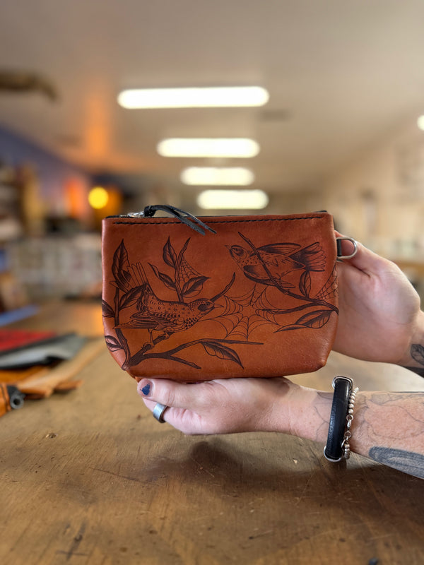 The Gimme Zip Pouch: Spooky Birds (ready to ship)