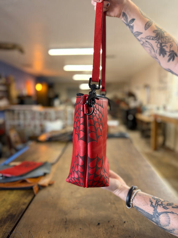 The Lola Zip Crossbody: Spiderwebs (ready to ship)