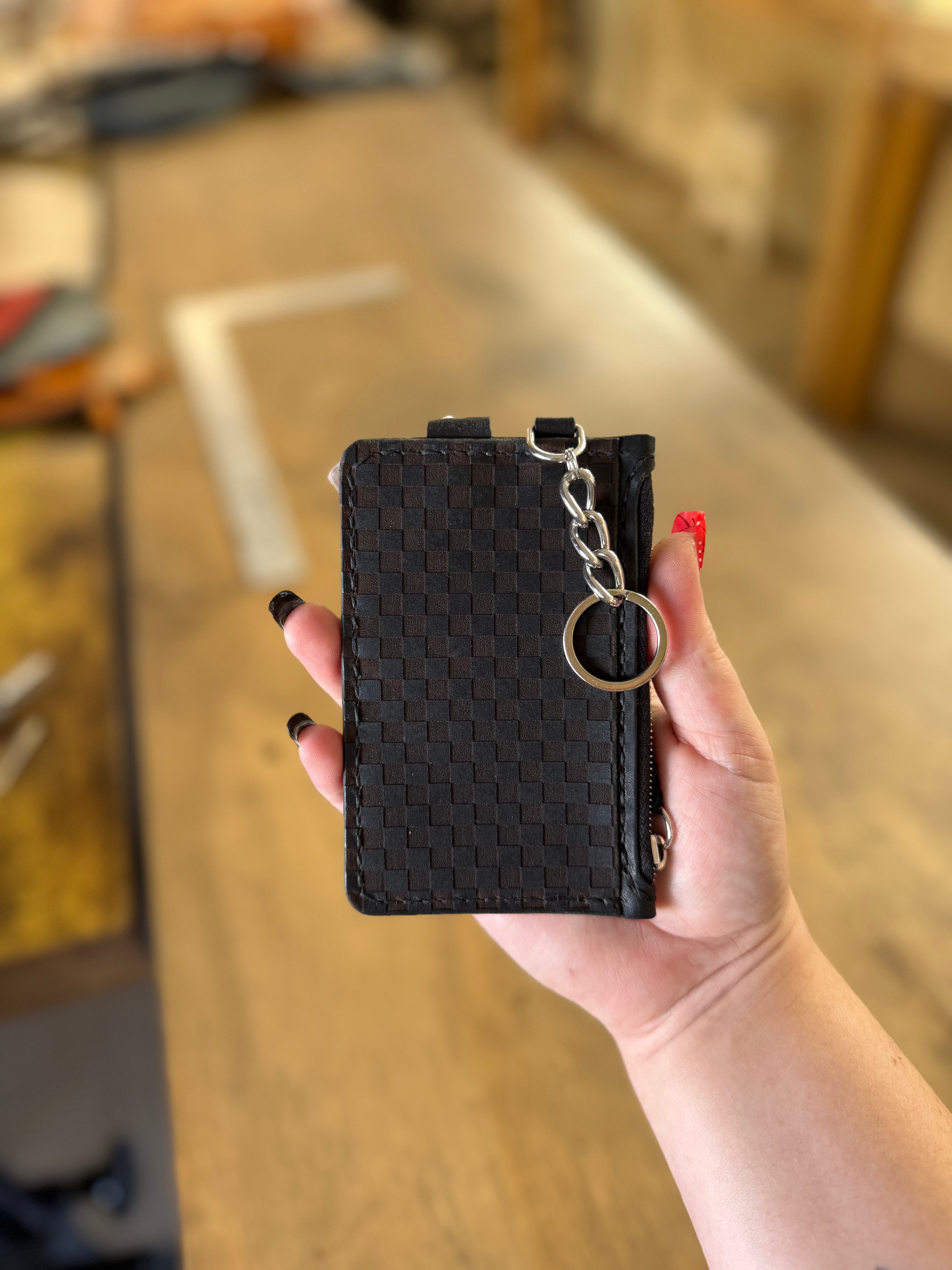 On The Run Keychain Wallet: Checker Print (ready to ship)
