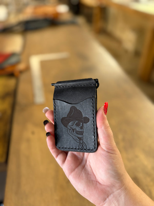 6 Shooter Wallet: Cowboy Skull (ready to ship)