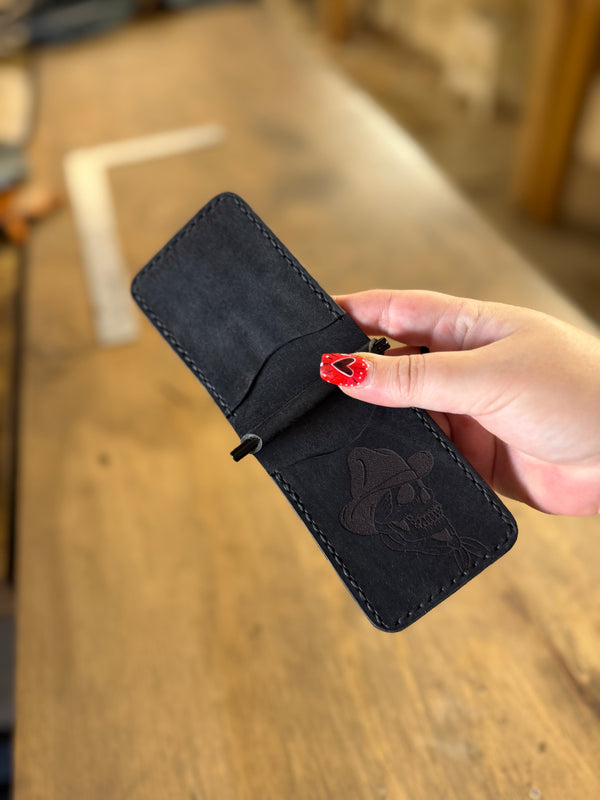6 Shooter Wallet: Cowboy Skull (ready to ship)