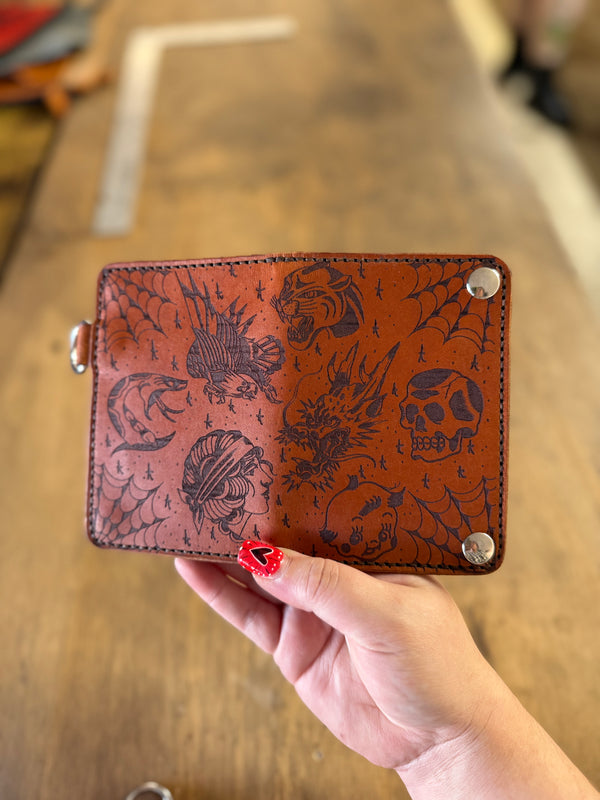 Saloon Wallet: Heads/Tails Flash (ready to ship)
