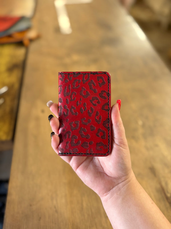 Dodge City Wallet: Cherry Leopard Print (ready to ship)