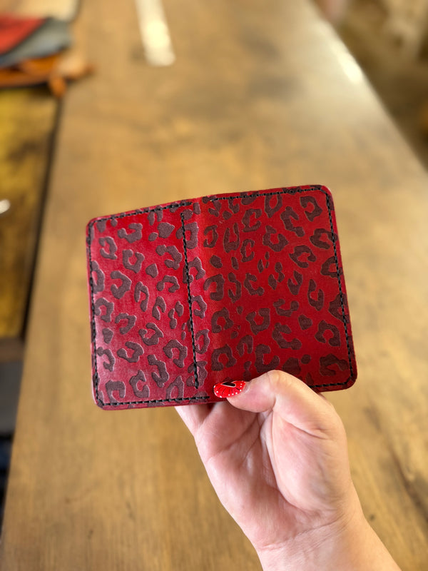 Dodge City Wallet: Cherry Leopard Print (ready to ship)