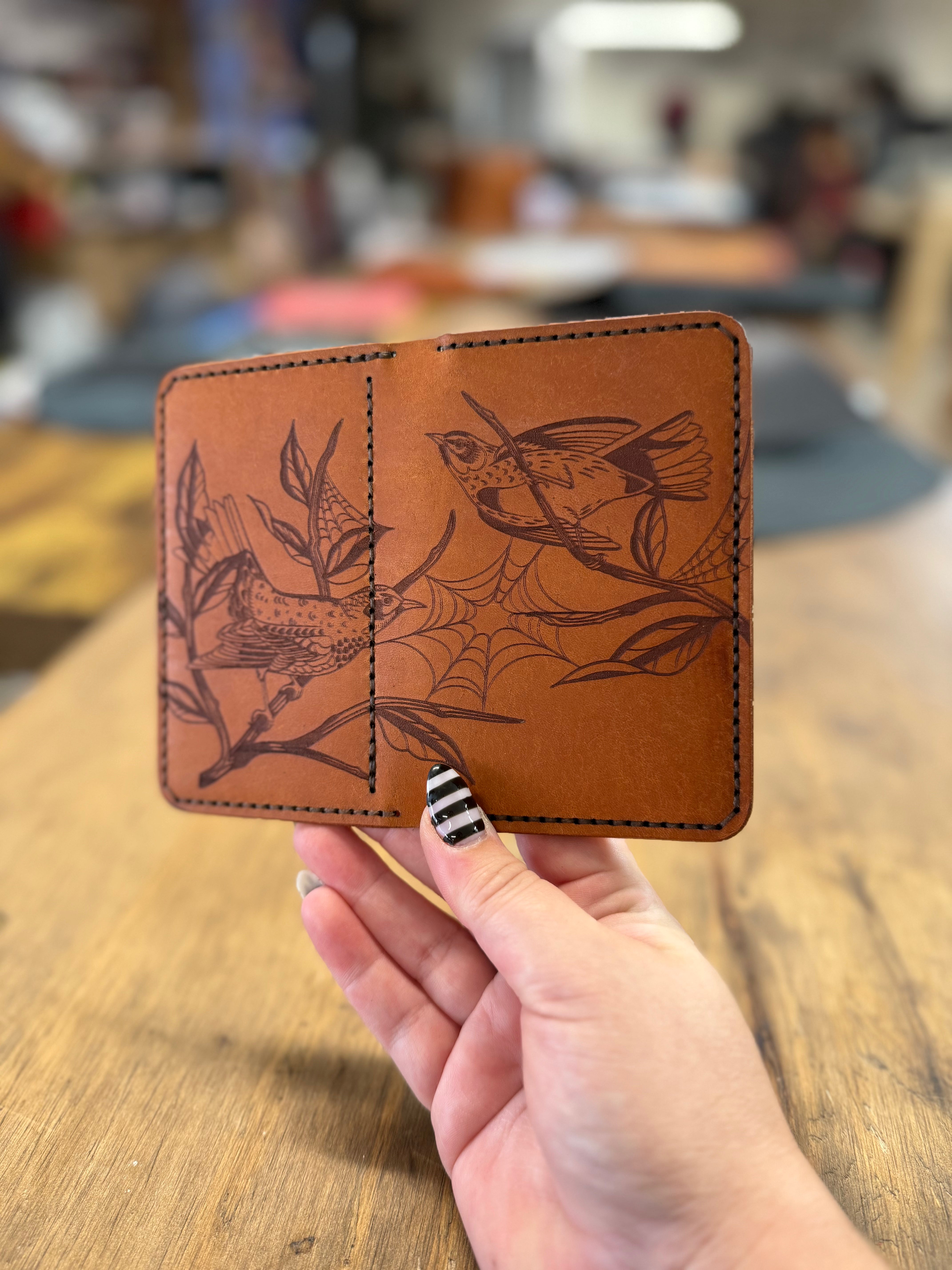 Dodge City Wallet: Spooky Birds (ready to ship)
