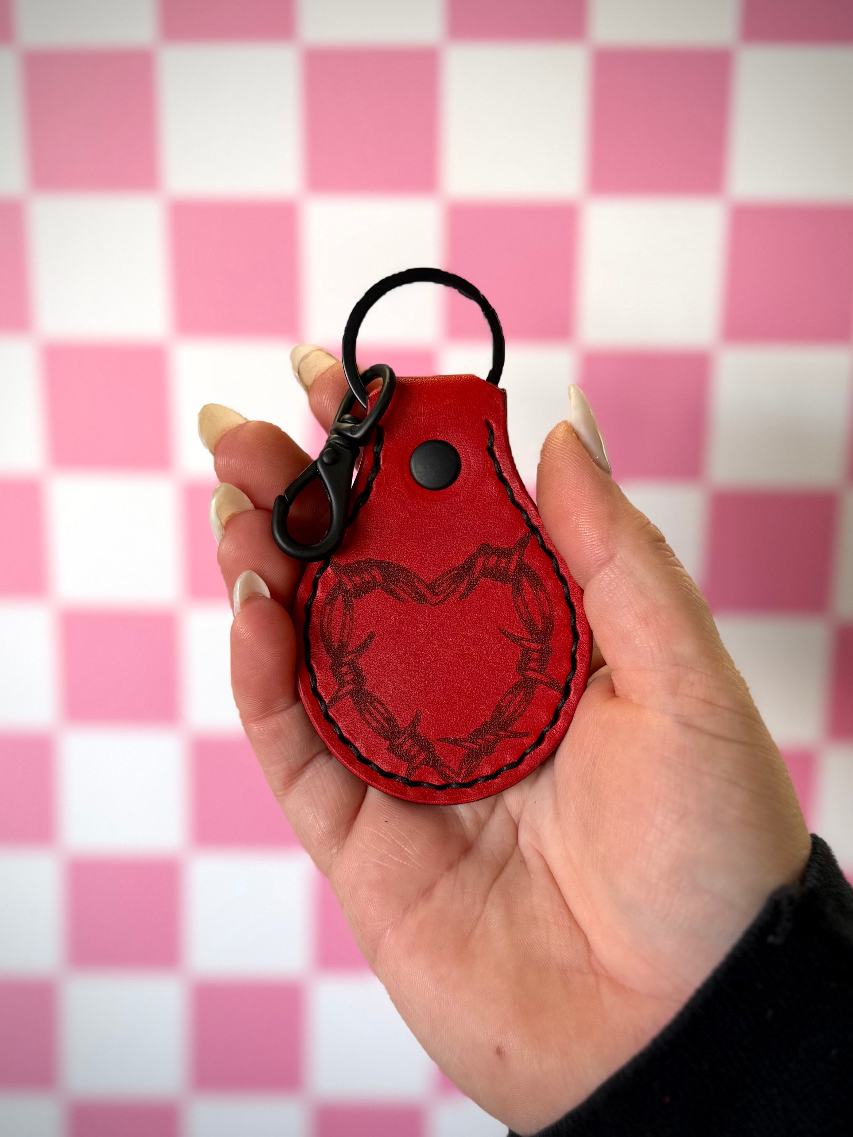 Slow Ride Key Fob: Barbed Wire Heart (ready to ship)