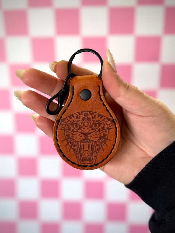 Slow Ride Key Fob: Leopard Head (ready to ship)
