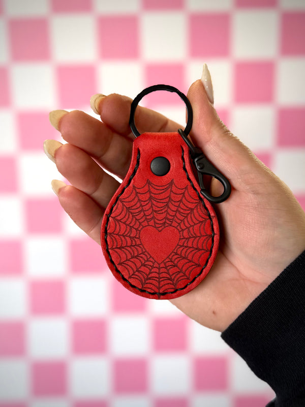 Slow Ride Key Fob: Heart Web (ready to ship)